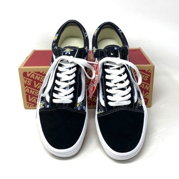 VANS Old Skool Low Top Black Floral Suede Canvas Women Size Sneakers VN0A5JMIY23 - Picture 8 of 11